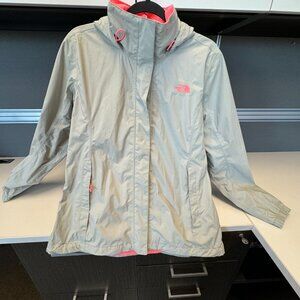 *LIGHTLY LOVED* The North Face Women's HyVent Raincoat Size: Large [Gray + Pink]